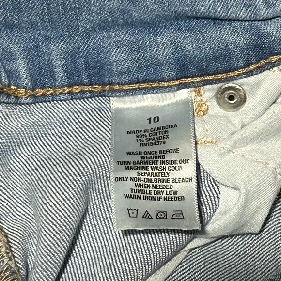 Aero - Size 10 Girls Distressed Jean Jeggings - Picture 2 of 3